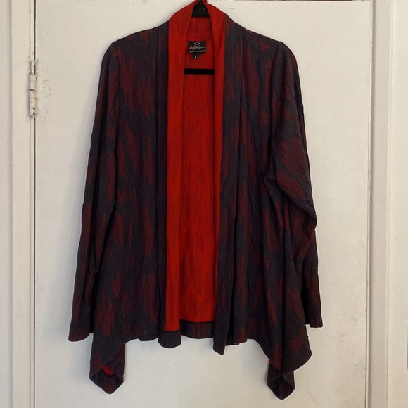 SpiritHouse Open Front Cardigan Women L Asymmetric Hem Textured Viscose Artsy - Picture 4 of 10